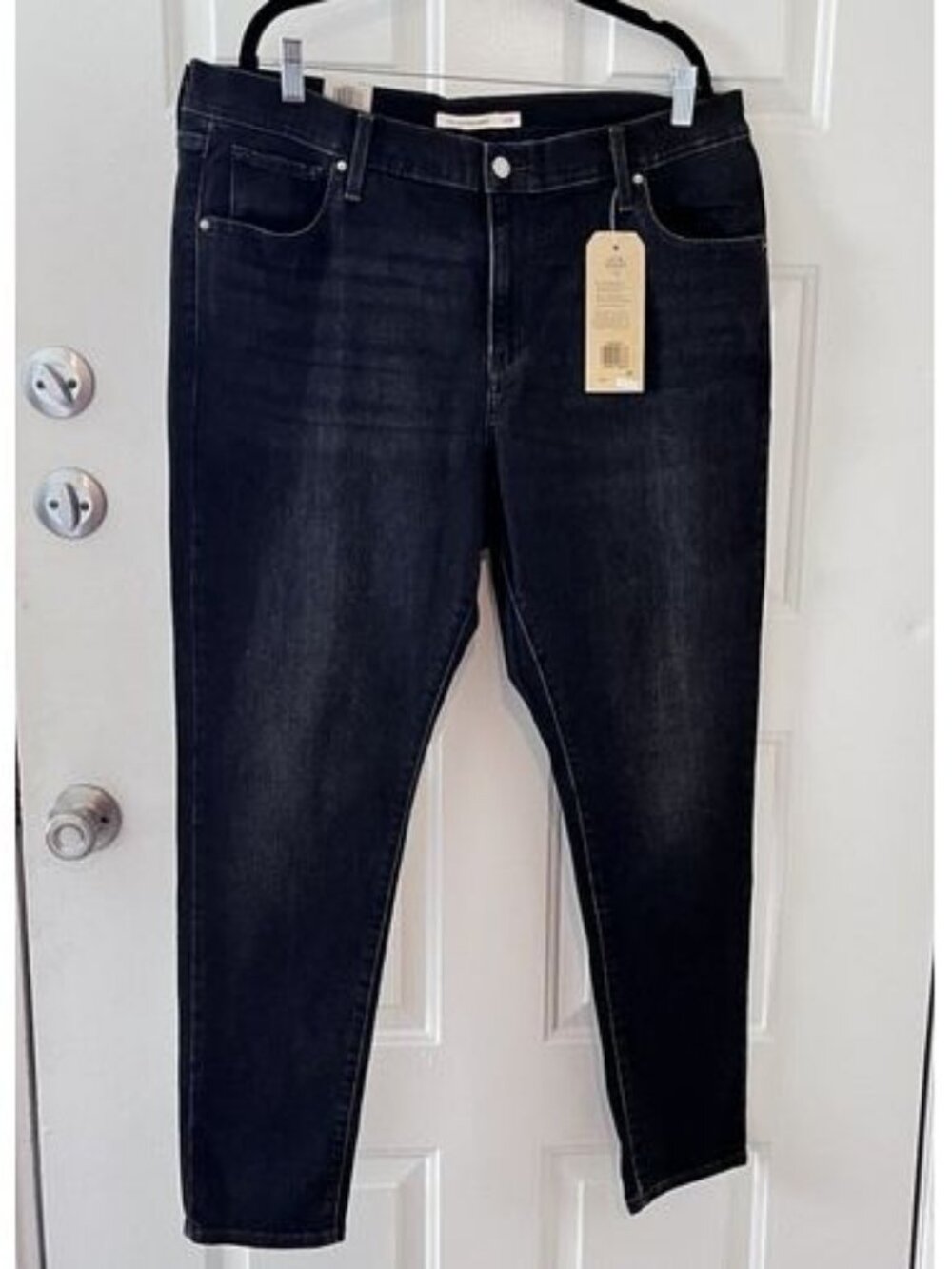 NEW Levi’s 721 High Rise Skinny Jeans Plus Size 18W Solid Black MSRP $69